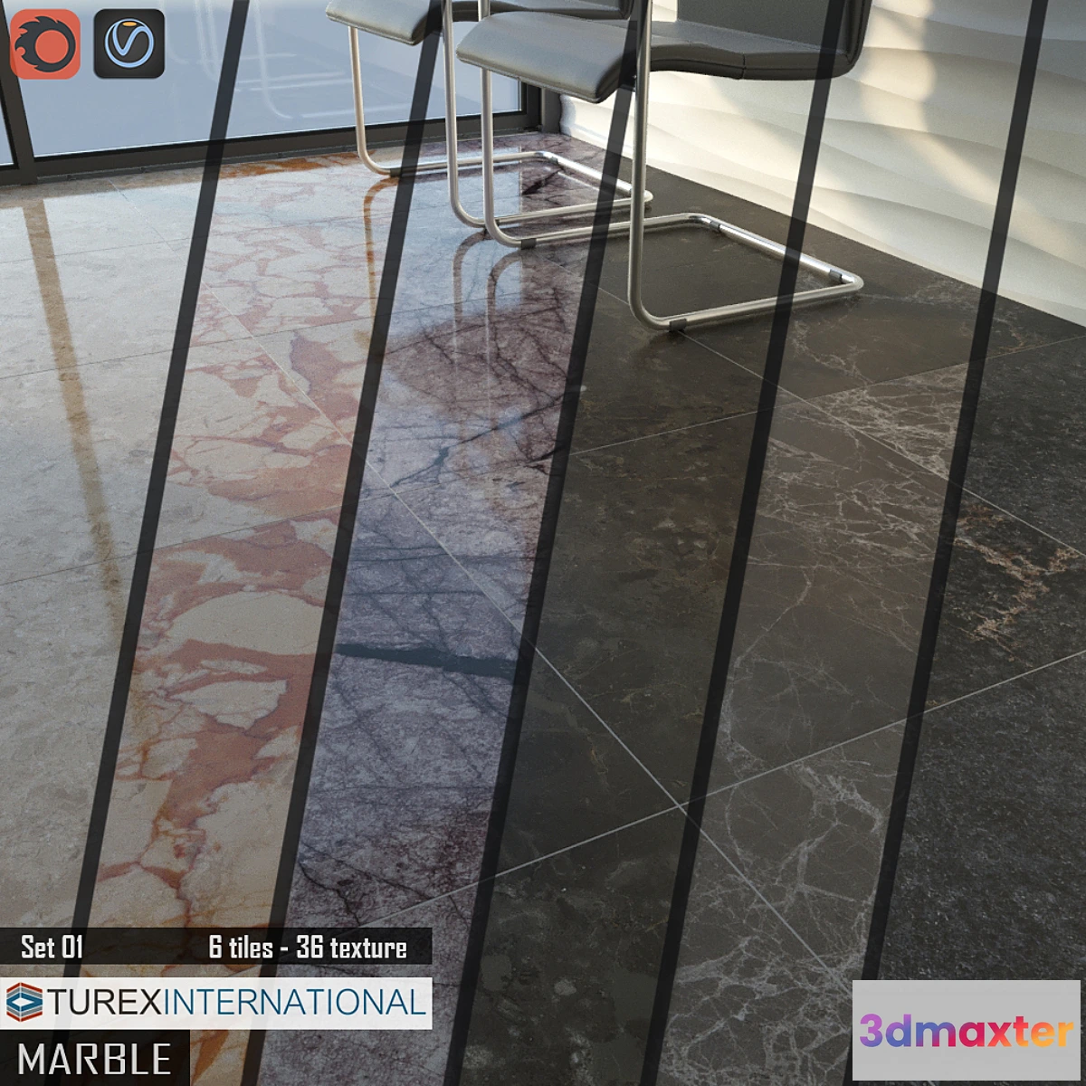 673443 - TUREX INTERNATIONAL Marble Tiles Set 01