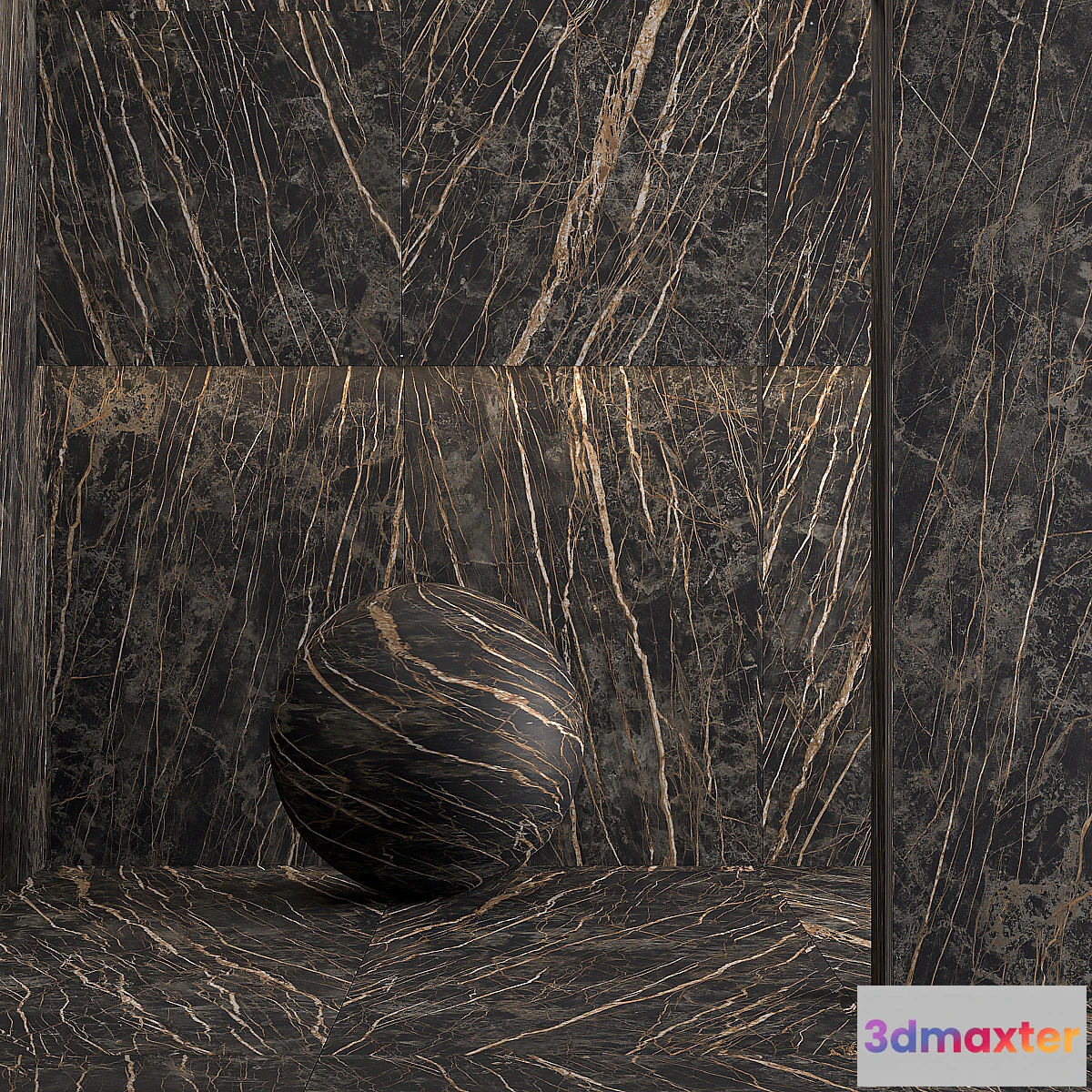 675155 - Porcelain tile Laminam Noir Desire. 3000×1000 mm.
