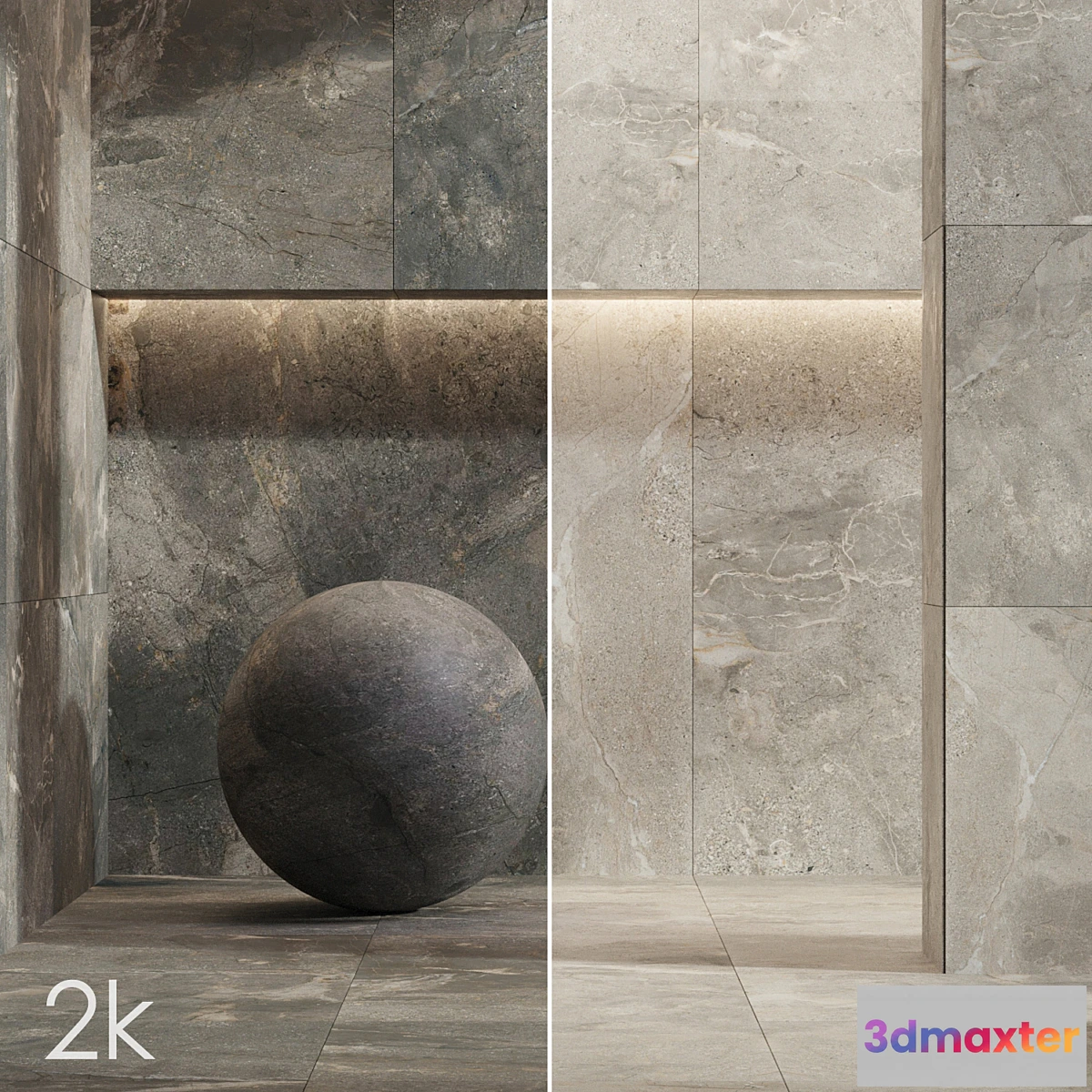 685664 - Stone Set 58 - Bundle _ 2 types Black Slate & Brown Slate _ 2K