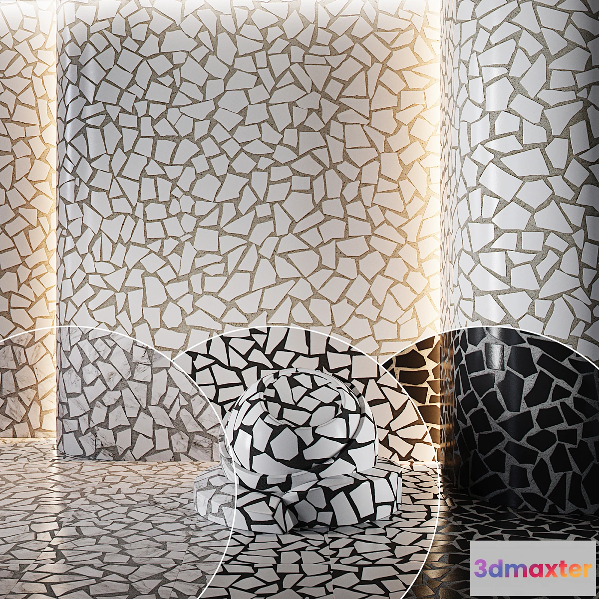 747937 - Chipped tiles  Broken tiles  seamless material - No.2