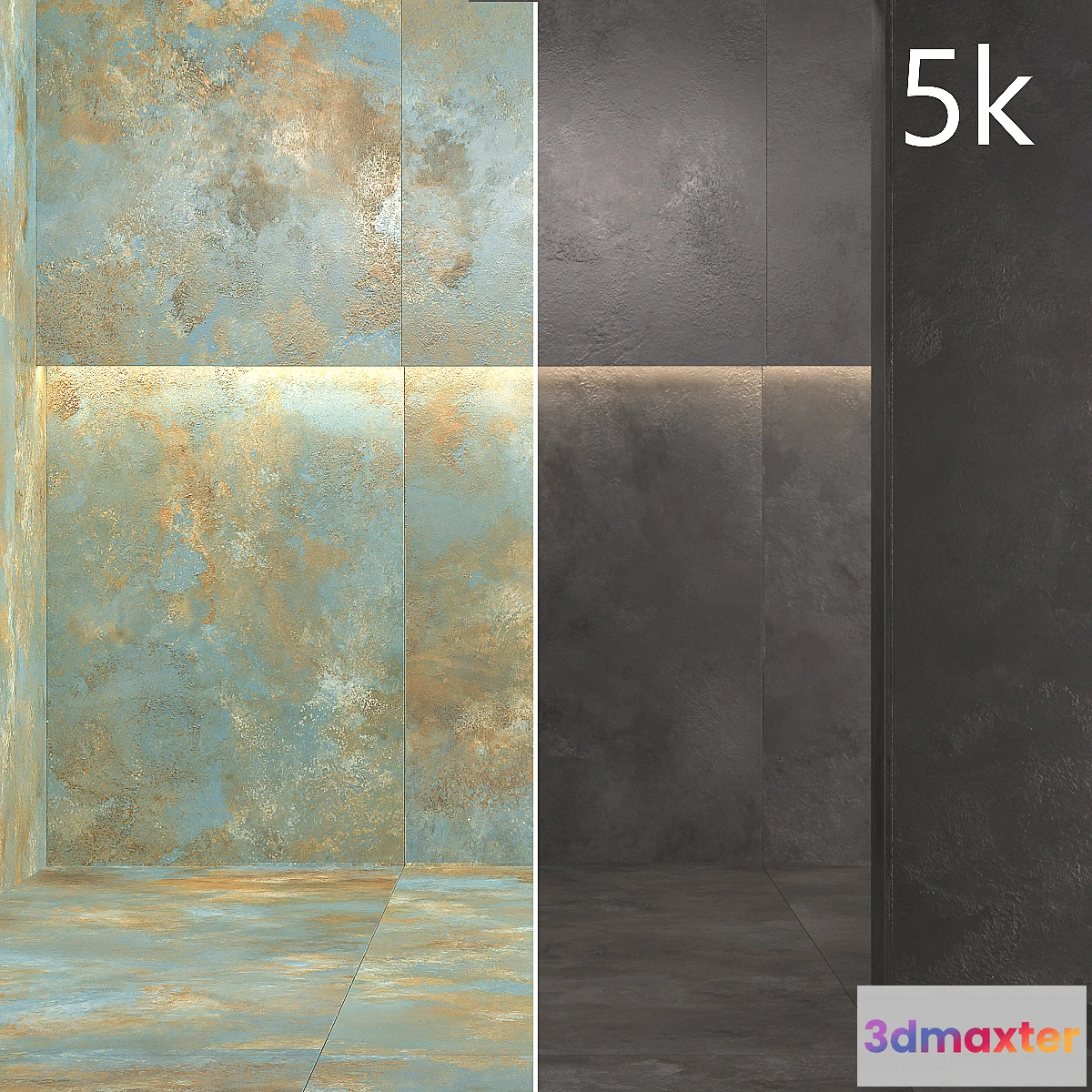 748121 - Porcelain tile Laminam OSSIDO VERDERAME NERO. 3000×1000 mm. - No.2