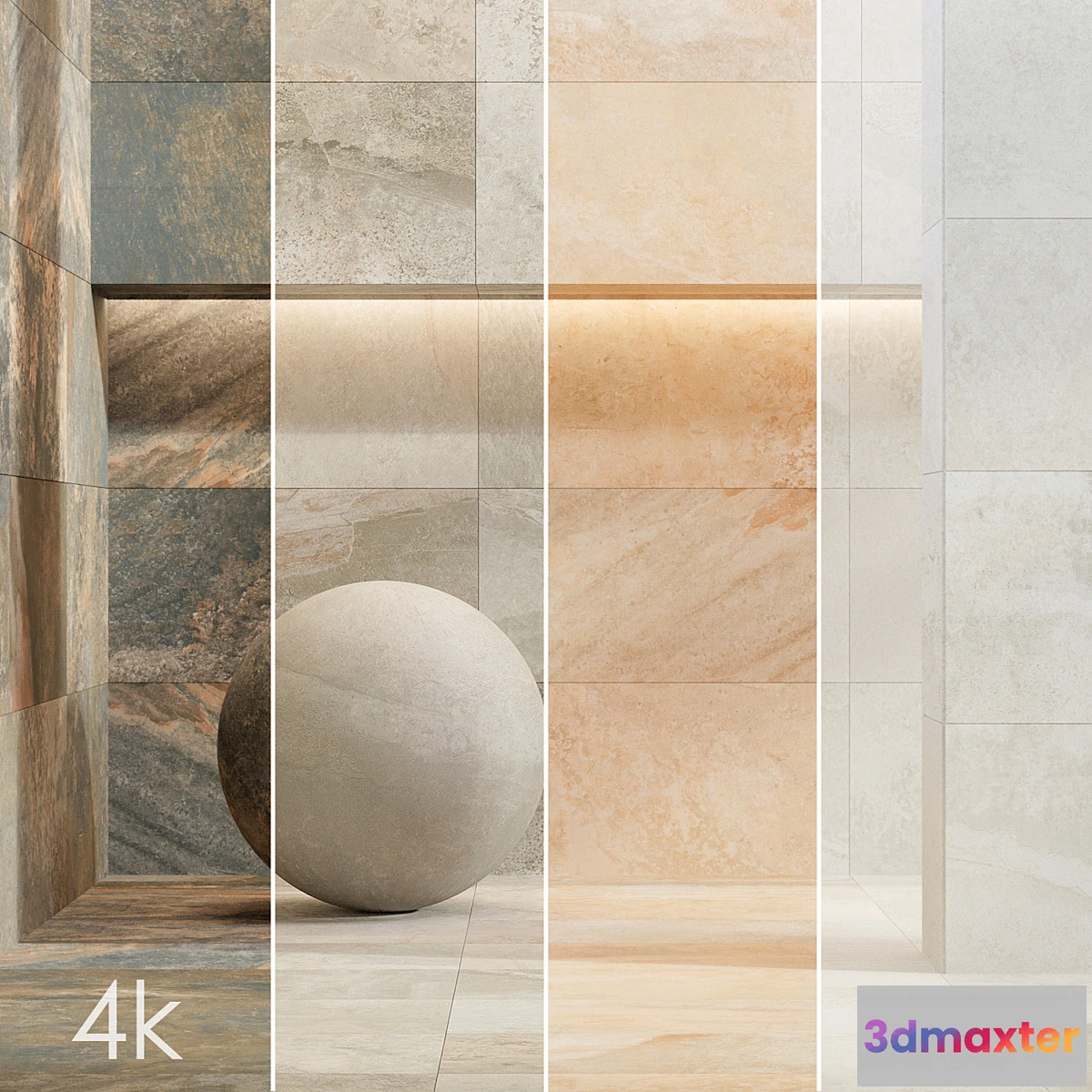 752385 - Stone Set 28 - Pietra BUNDLE - 4 types Black Grey Beige and White