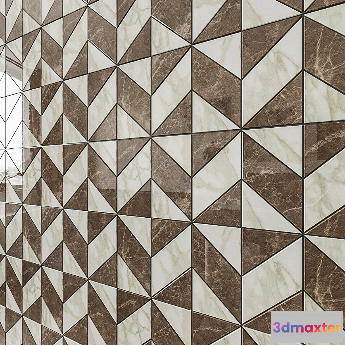 819074 - ATLAS CONCORDE MARVEL EDGE Gris-Calacatta Mosaico Cubes Lapp