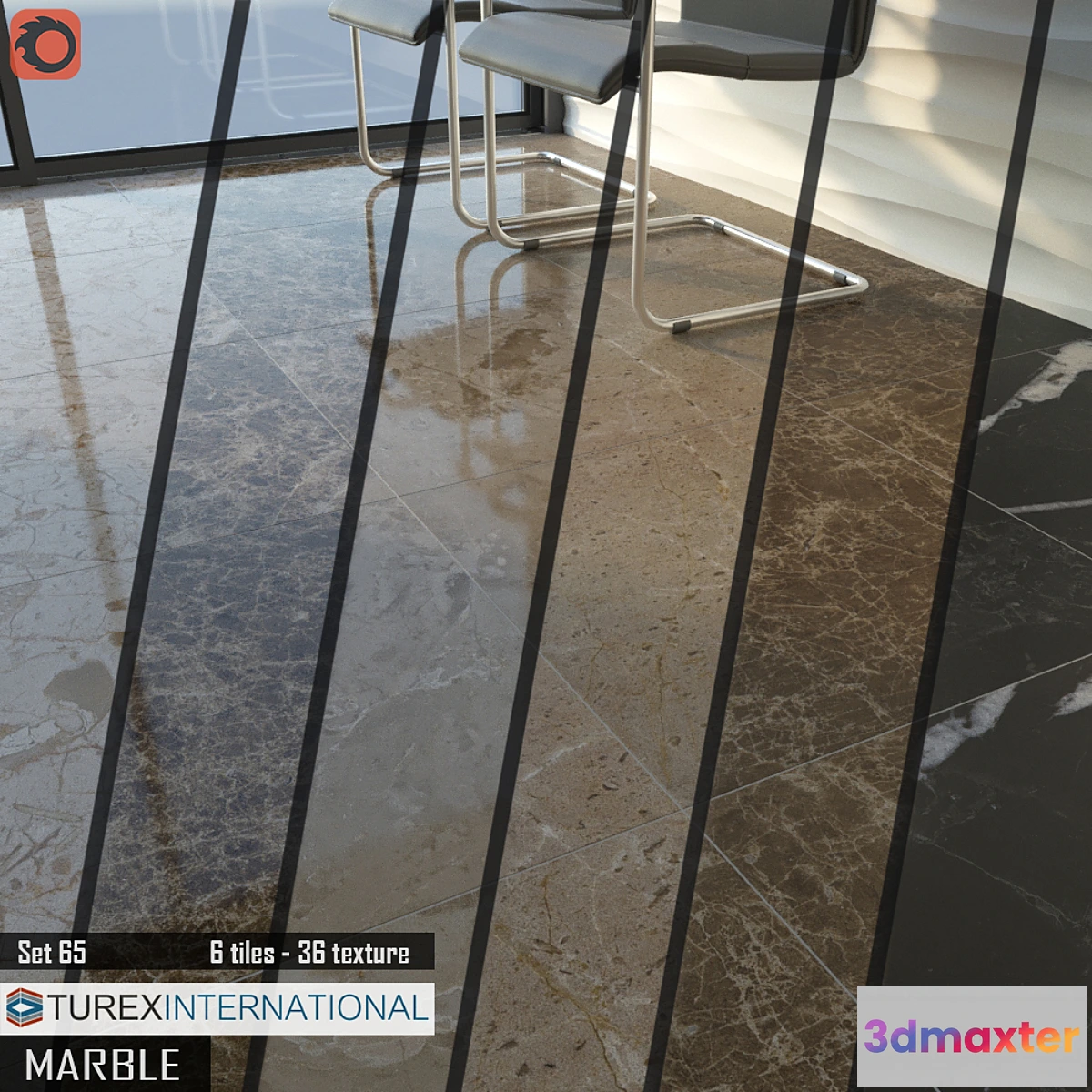 896944 - TUREX INTERNATIONAL Marble Tiles Set of 65 - No.2