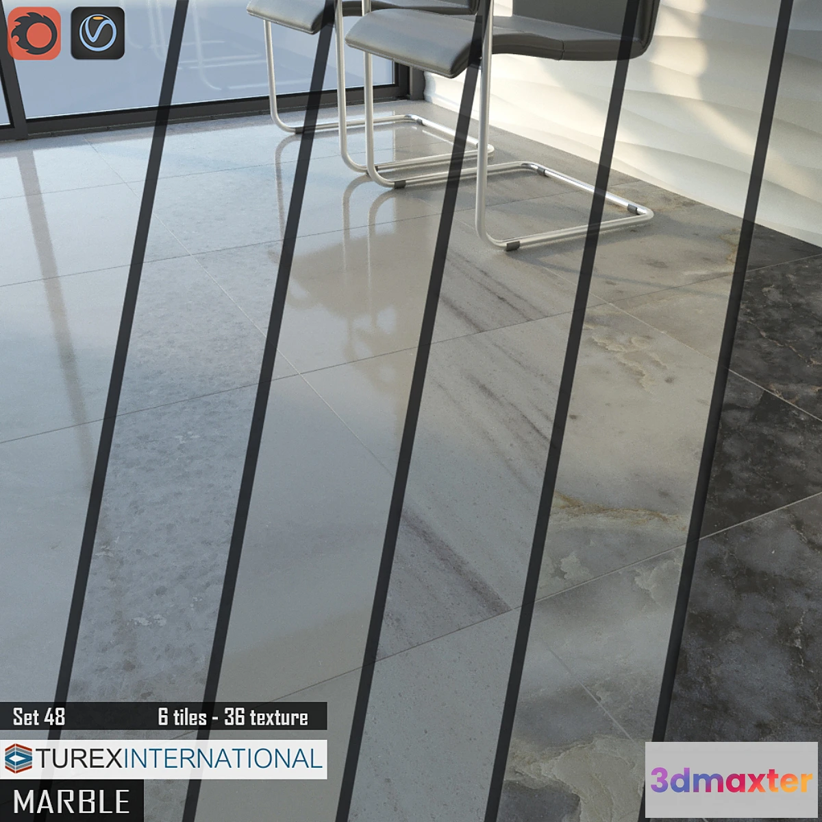 896972 - TUREX INTERNATIONAL Marble Tiles Set of 48 - No.2