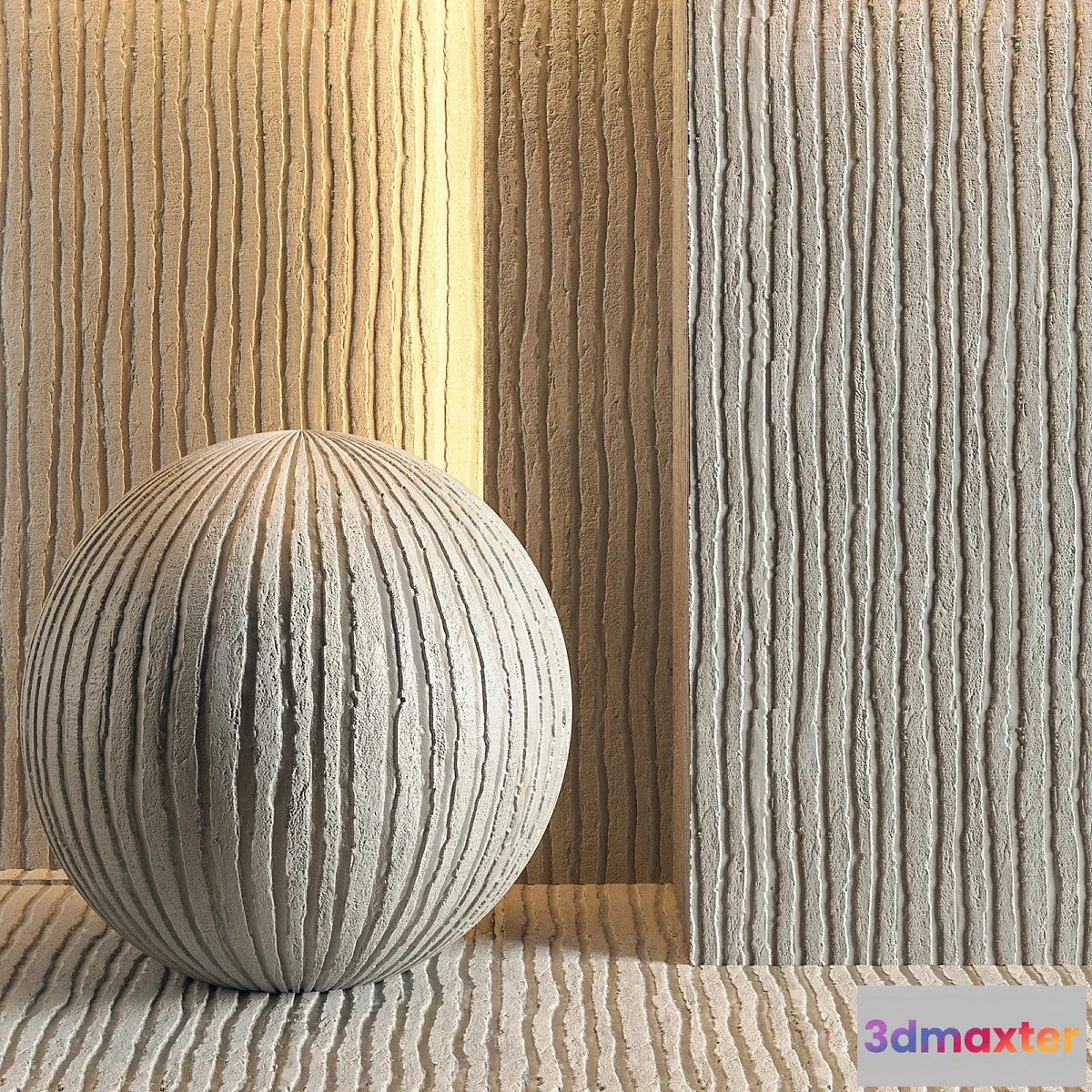 1320144 - Ribbed wall plaster 3D Max
