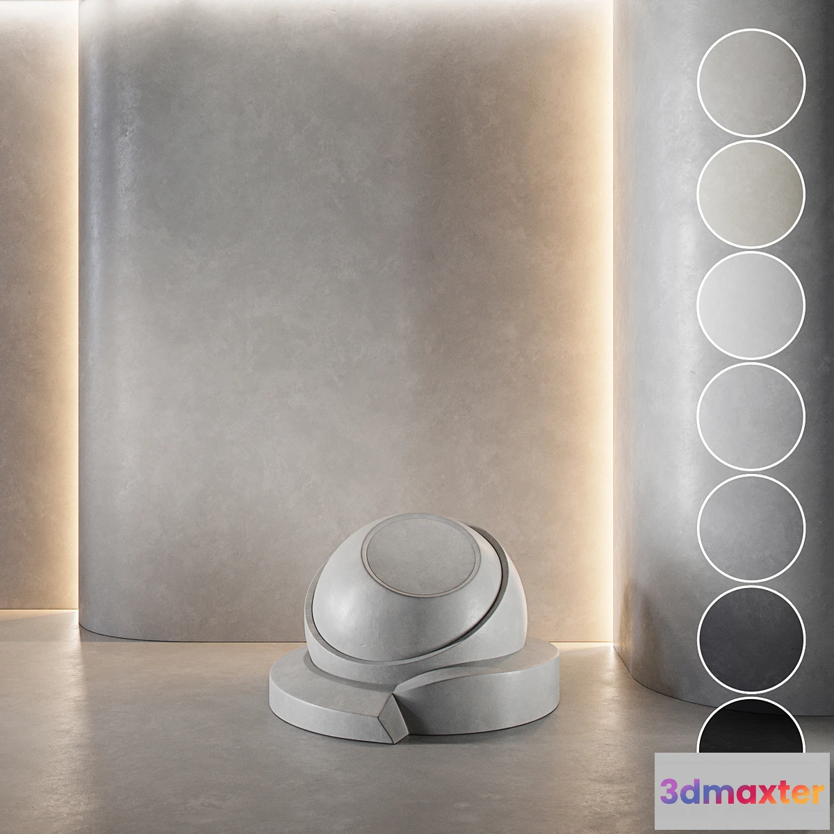 1330969 - decorative plaster  Concrete set (seamless)  33 - No.2 3D Max