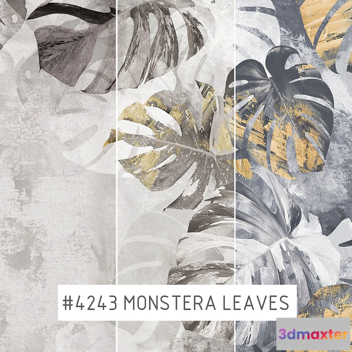 1339227 - Creativille  Wallpapers  Monstera leaves 4243 3D Max