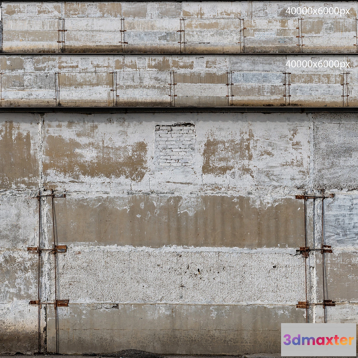 1393952 - Aged industrial concrete wall. 2 pcs. 40k 3D Max