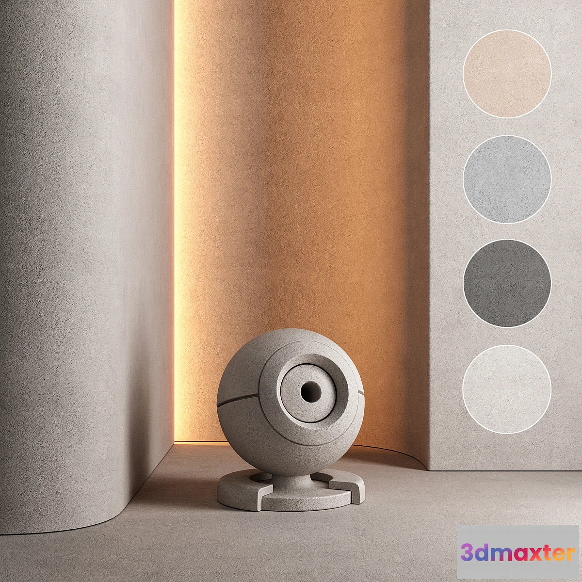 1420774 - Decorative wall plaster paint colors set 09 3D Max