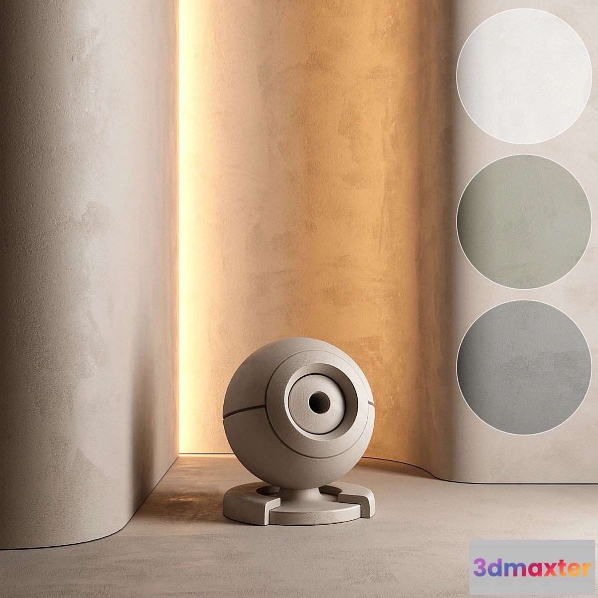 1427264 - Decorative wall plaster paint colors set 17 3D Max