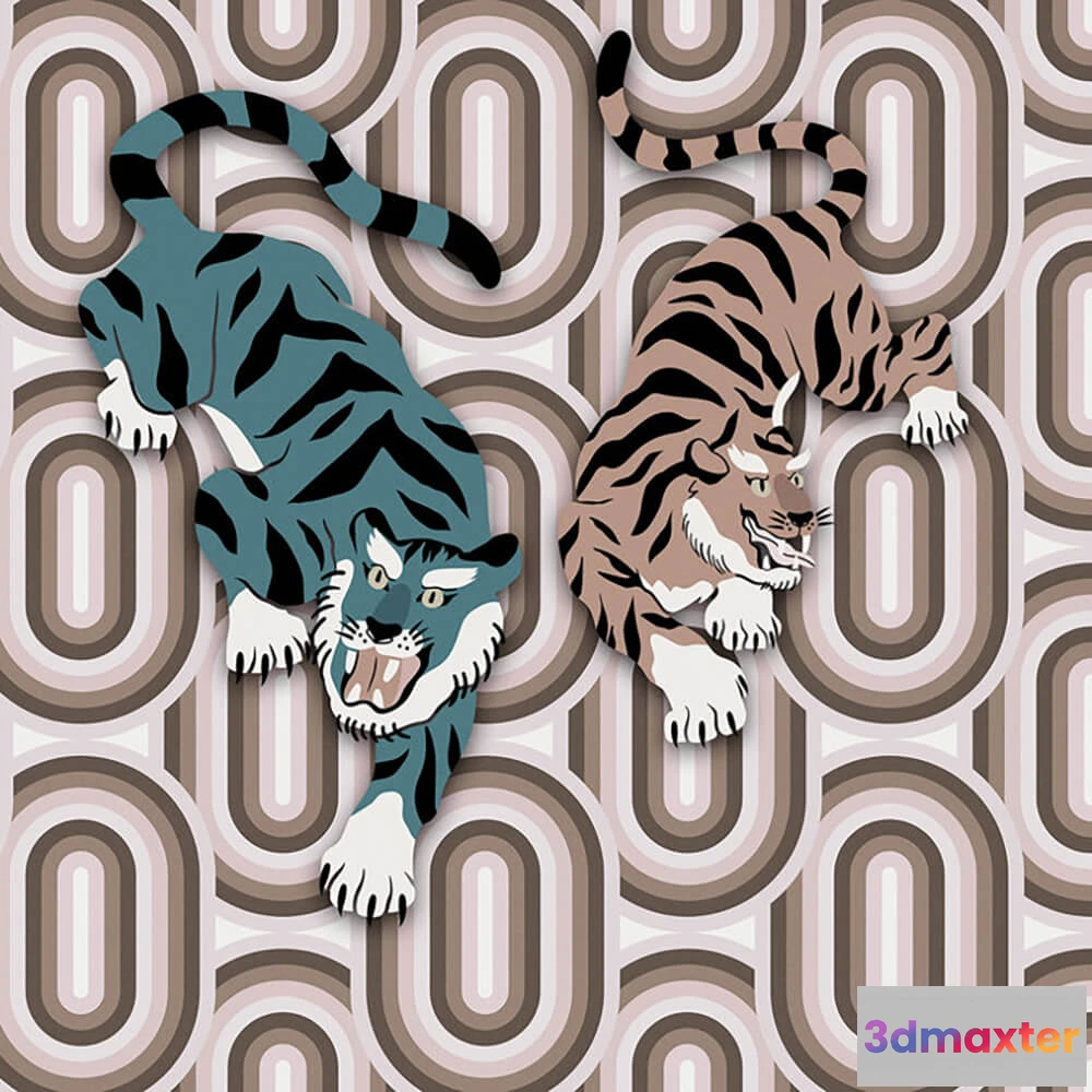 1675163 - Architects Paper - Wallpaper Touch me tiger 3D Max