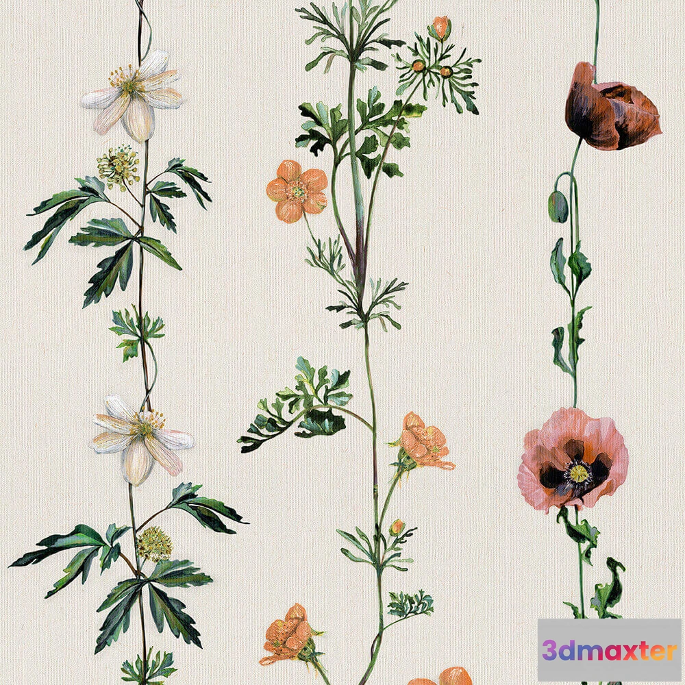 1675261 - Coordonné - Wallpaper Climbing Flowers 3D Max