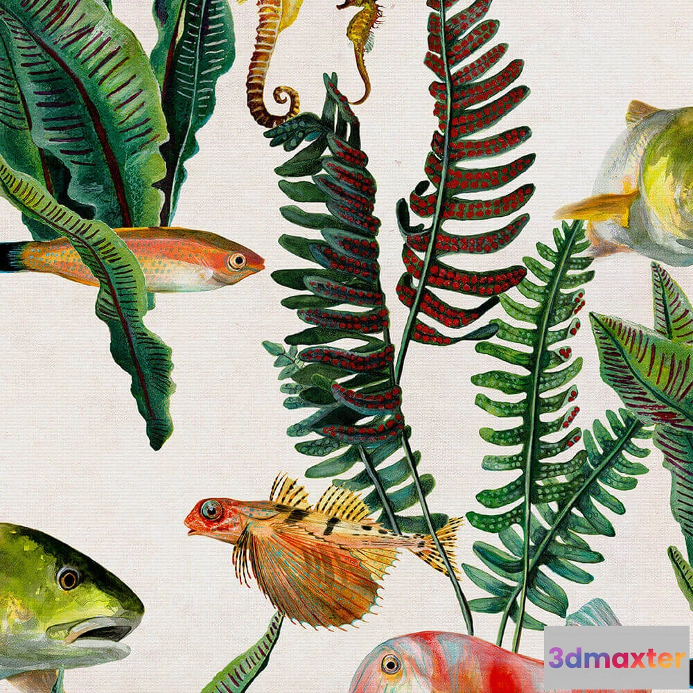 1675313 - Coordonné - Wallpaper Bank of Fish 3D Max