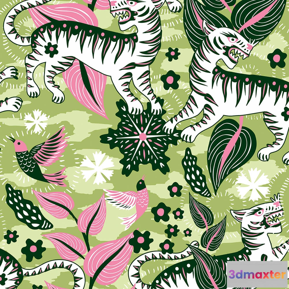 1675337 - Coordonné - Wallpaper Selva de Tigres 3D Max