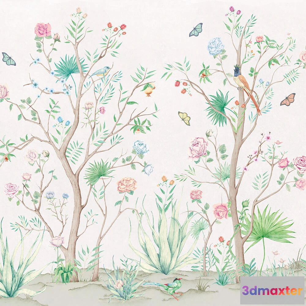 1675403 - Coordonné - Wallpaper Peonies 3D Max