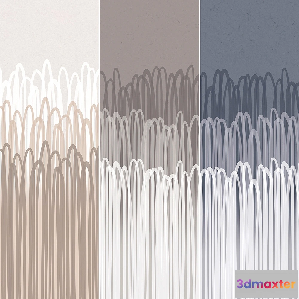 1675451 - Creativille - Wallpaper 83092 white vertical loops 3D Max