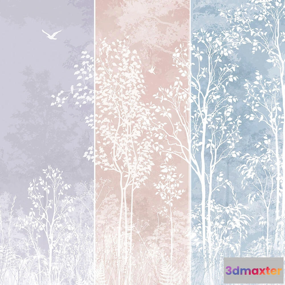 1675499 - Creativille - Wallpaper 4915 silhouettes of trees 3D Max