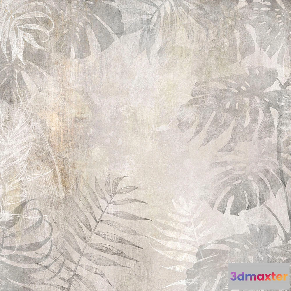 1675569 - Creativille - 4242B Grunge tropical leaves 3D Max