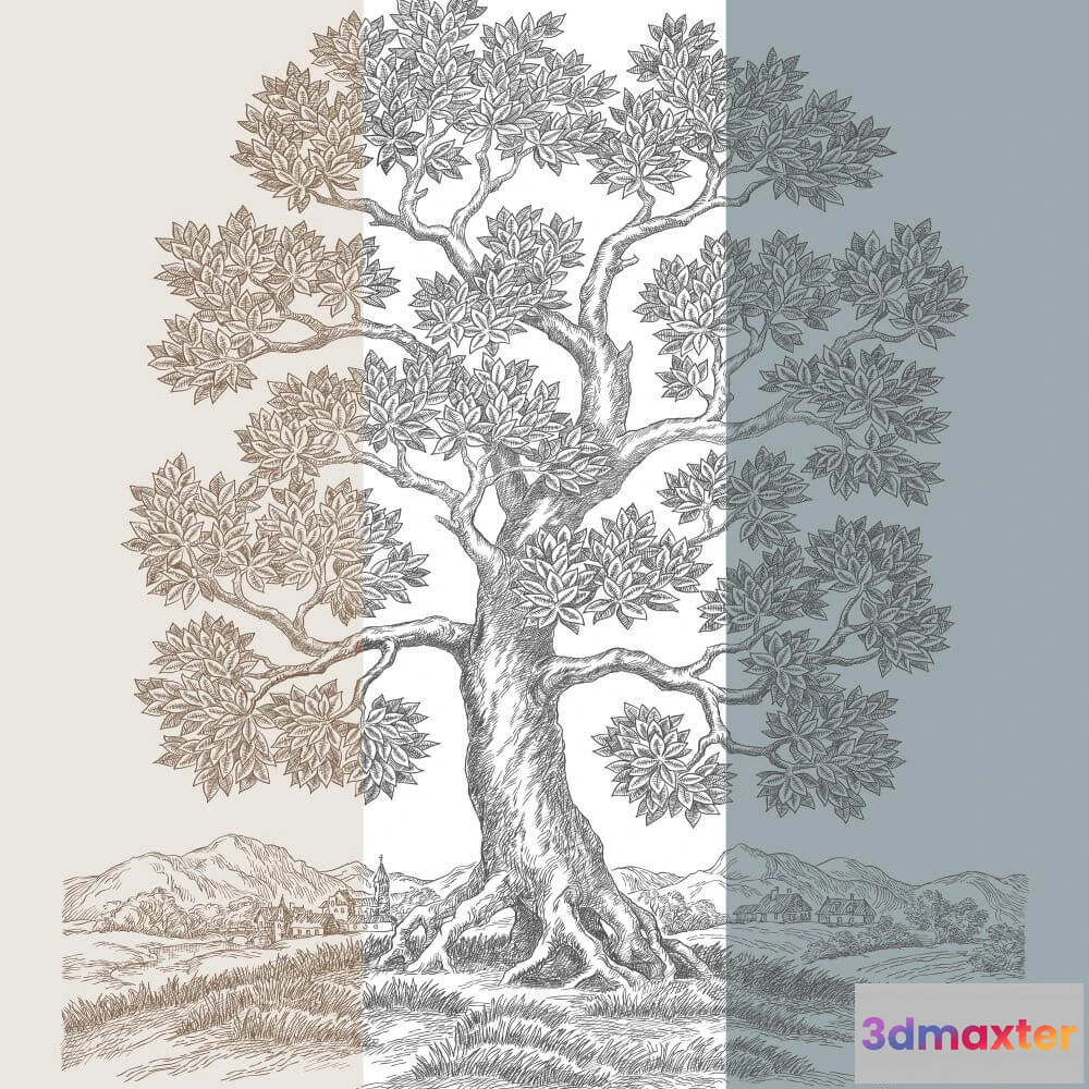 1675623 - Dress-wall - Wallpaper Landscape Tree 3D Max