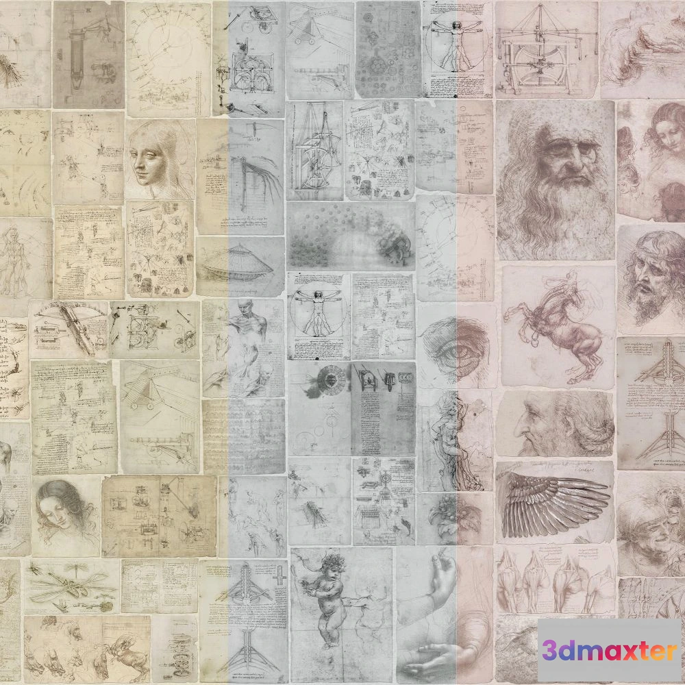 1675635 - Dress-wall - Wallpaper Manuskripti 3D Max