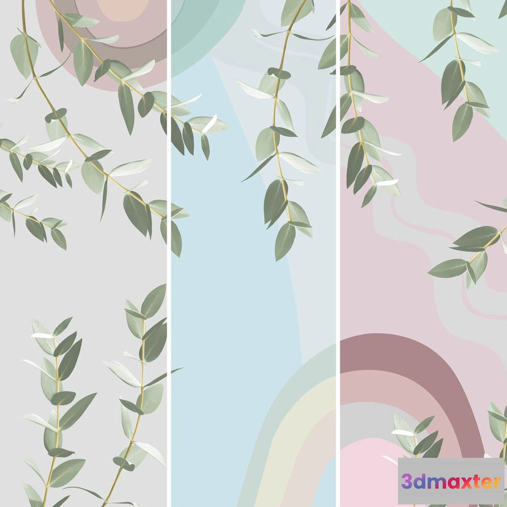 1675703 - Dress-wall - Wallpaper Eucalyptus 3D Max