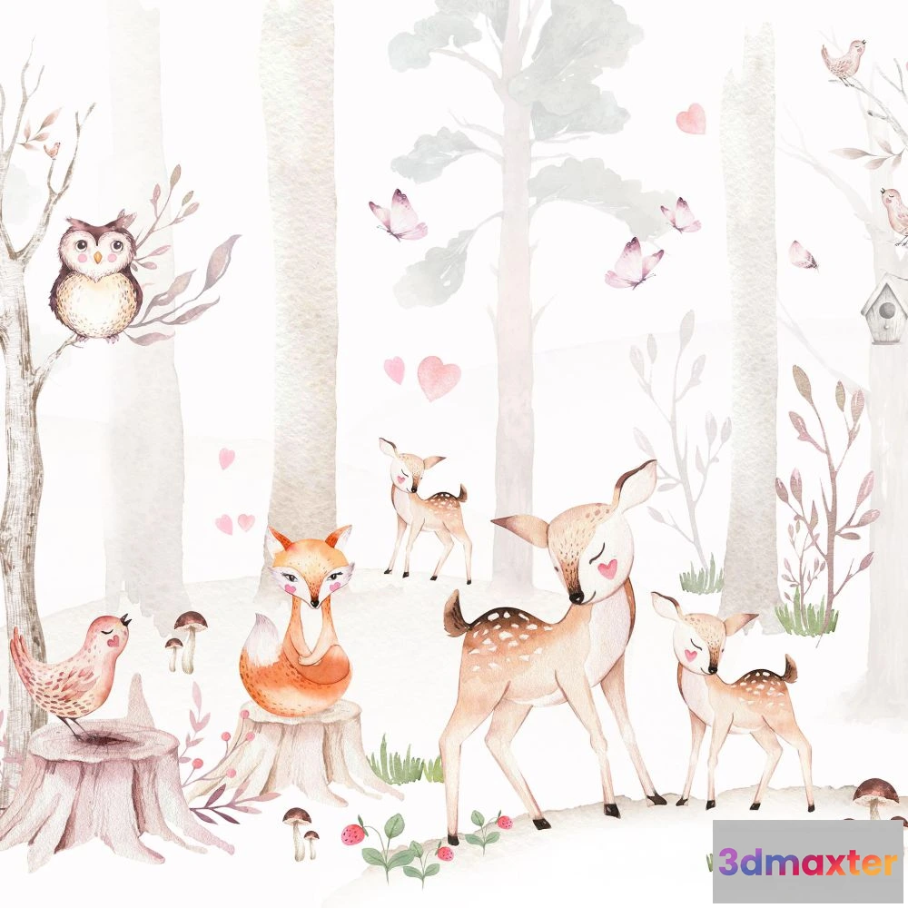 1675705 - Dress-wall - Wallpaper Fairytale forest 3D Max