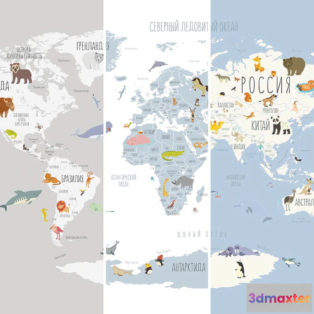 1675725 - Dress-wall - Wallpaper World Map Kid 3D Max