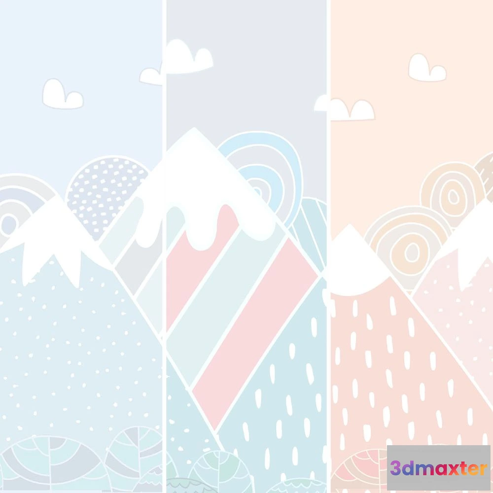 1675731 - Dress-wall - Wallpaper Marshmallow mountains 3D Max