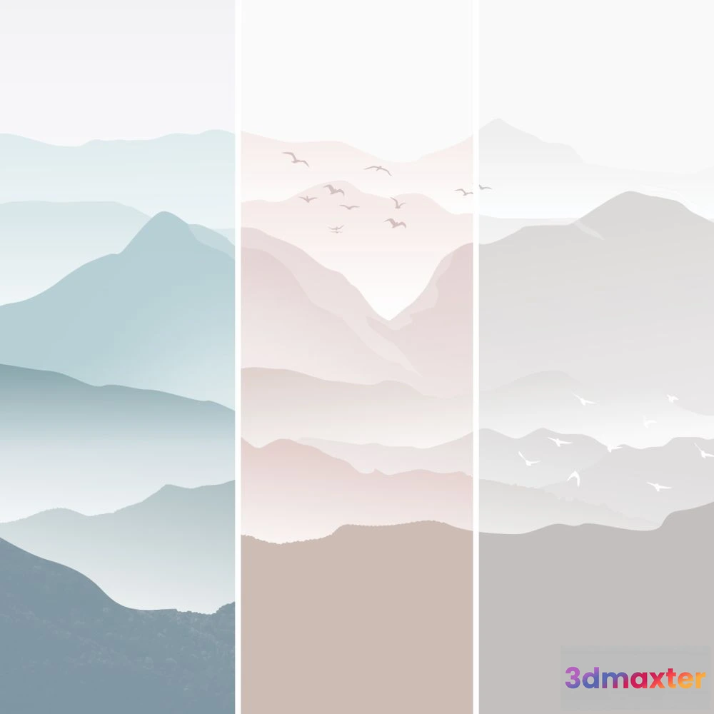 1675763 - Dress-wall - Wallpaper Misty mountains 3D Max