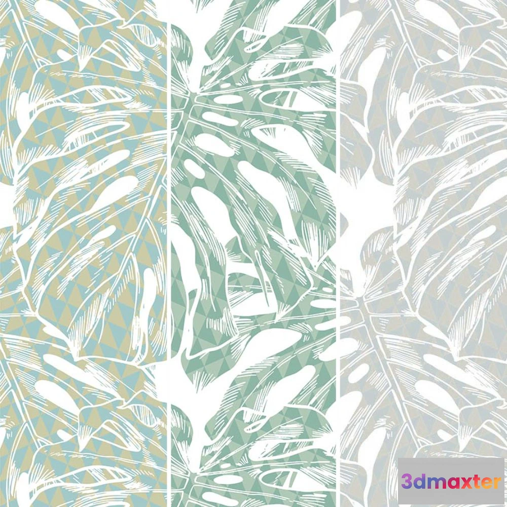 1675933 - Dress-wall - Wallpaper Monstera 3D Max