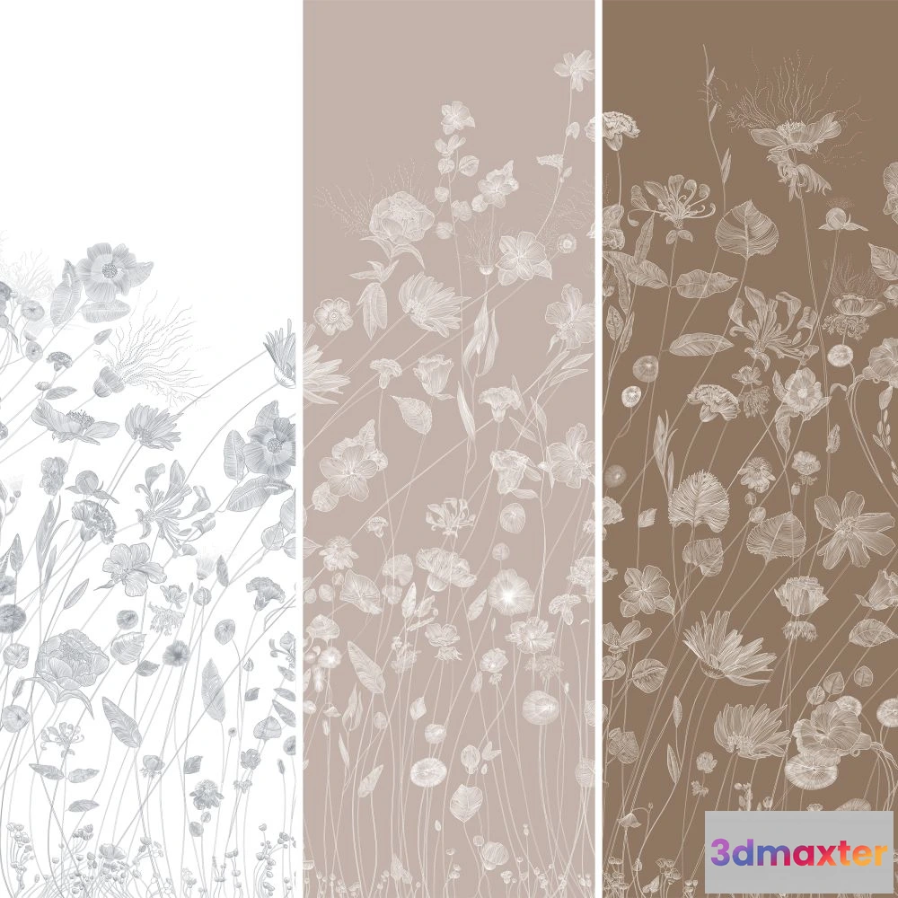 1675935 - Dress-wall - Wallpaper Meadow 3D Max