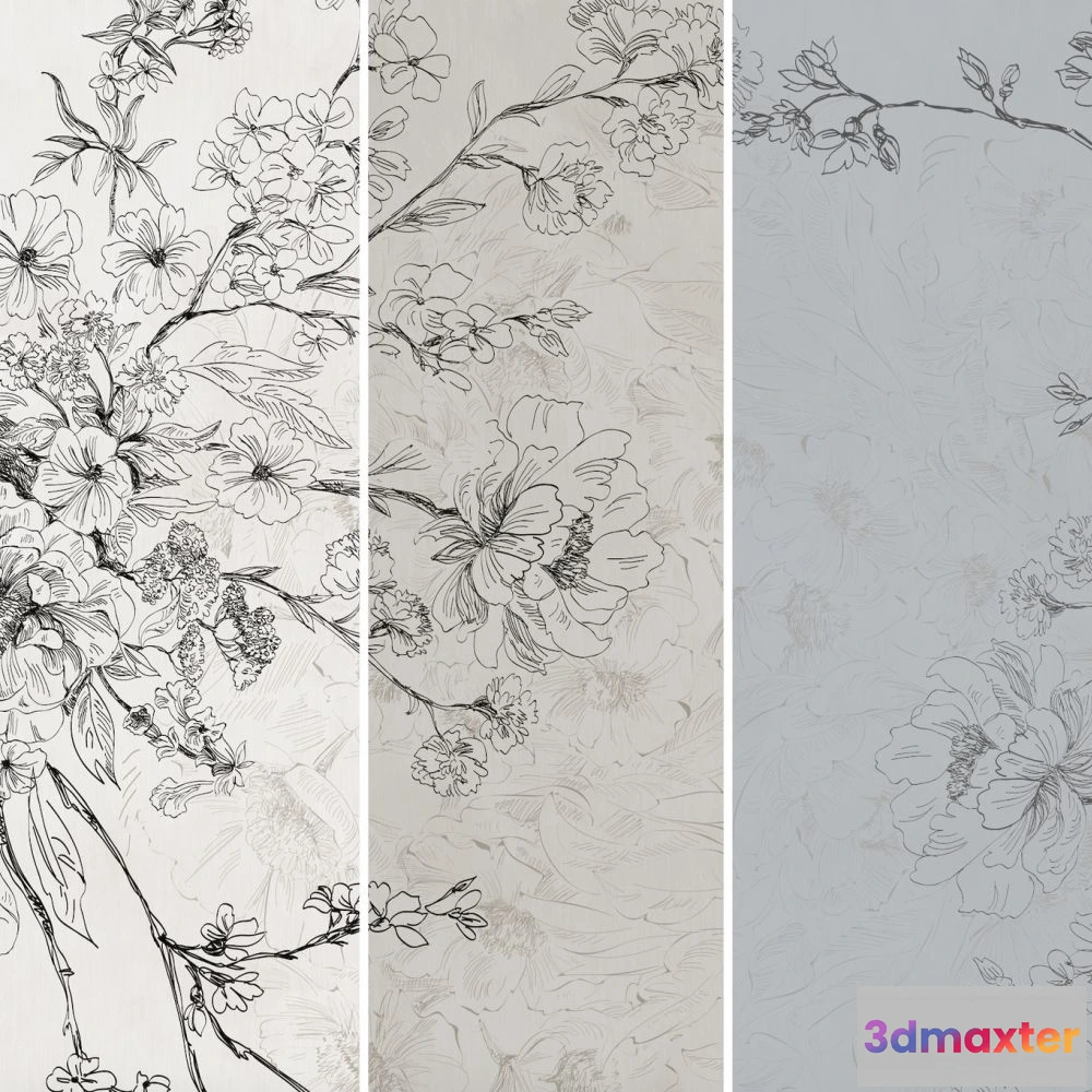 1675943 - Dress-wall - Wallpaper Alessandra 3D Max