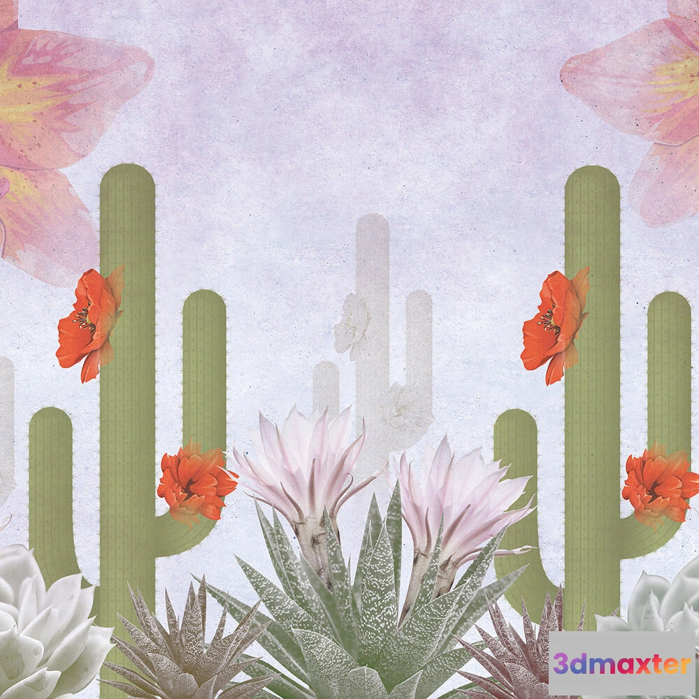 1676754 - INSTABILELAB - Wallpaper Desert In Bloom 3D Max