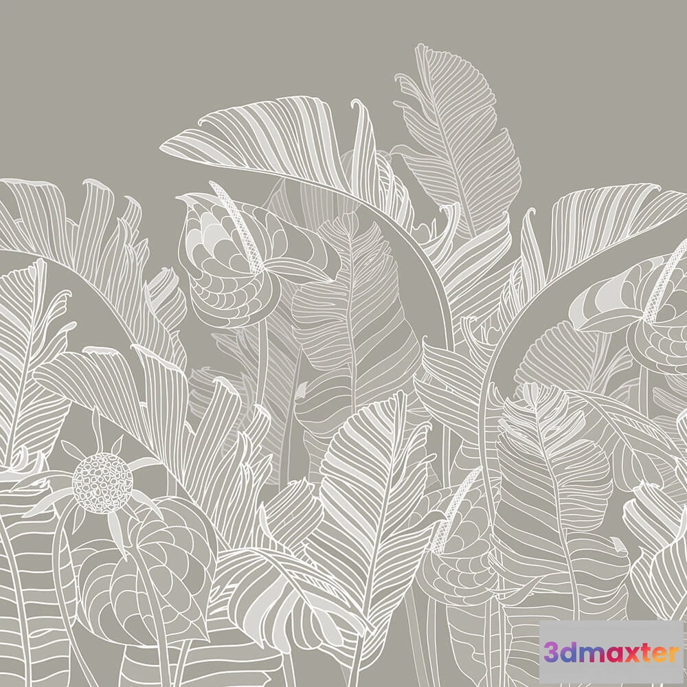 1677870 - MasterFresok - Wallpaper Tropical leaves 3D Max