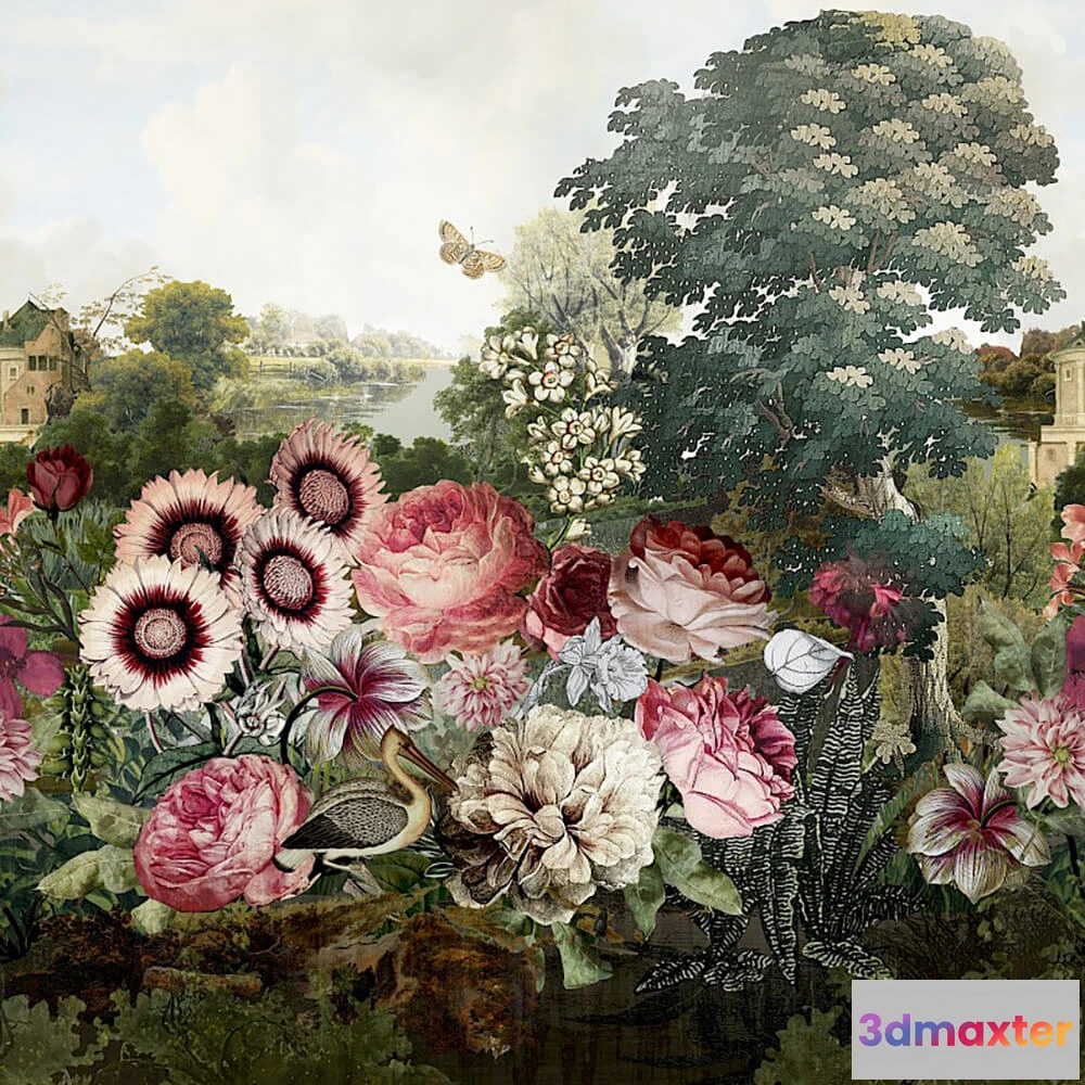 1677898 - Masureel - Wallpaper Sissinghurst 3D Max