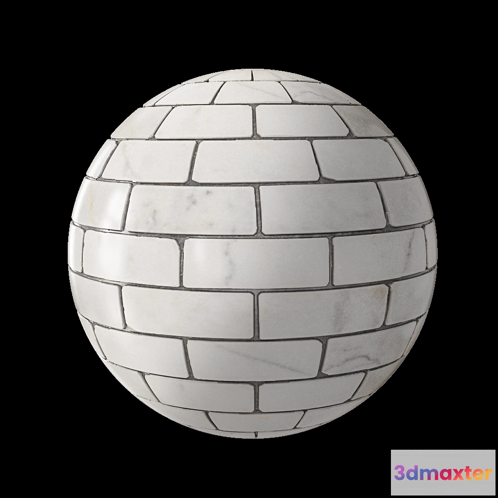 1678898 - Nur Mosaic - Royal white marble brick mosaic 3D Max