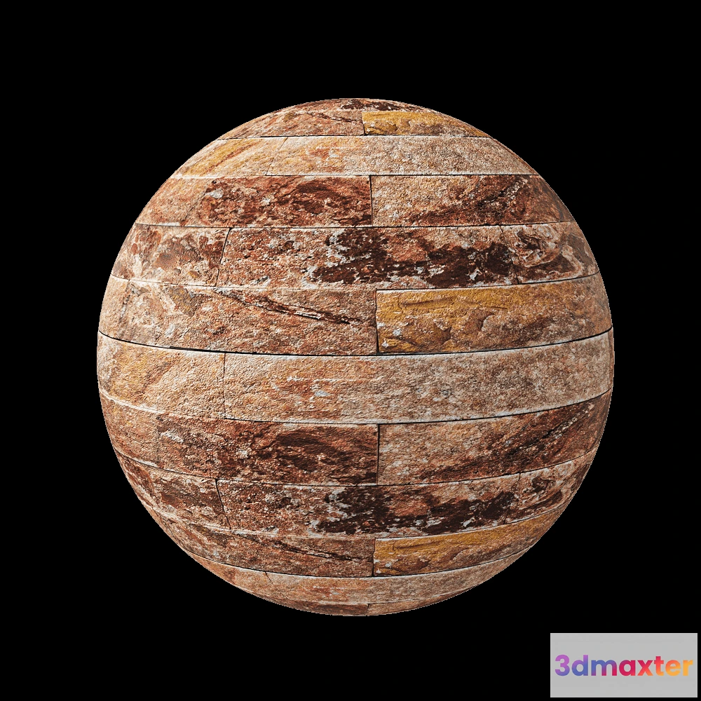 1678904 - Nur Mosaic - Mosaic red travertine fur coat 3D Max