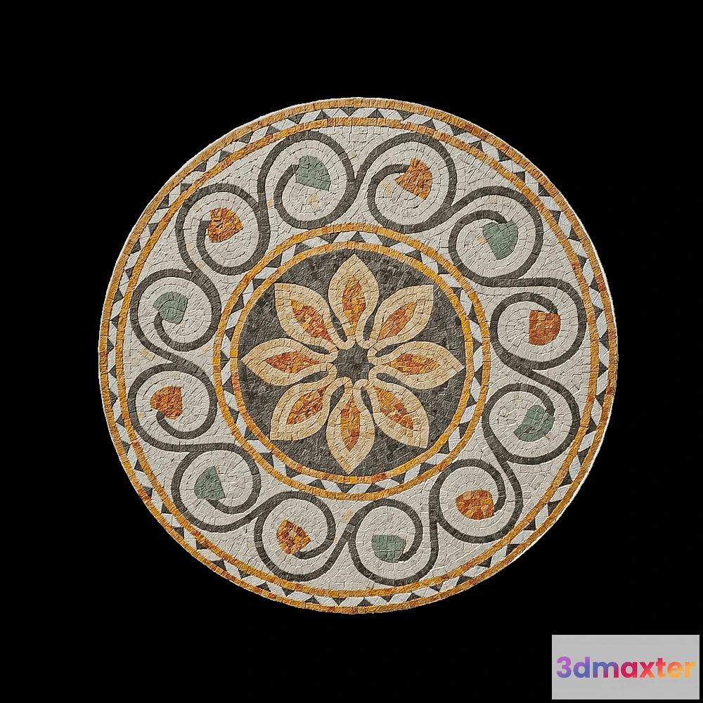 1678906 - Nur Mosaic - Mosaic flower with natural stone 3D Max
