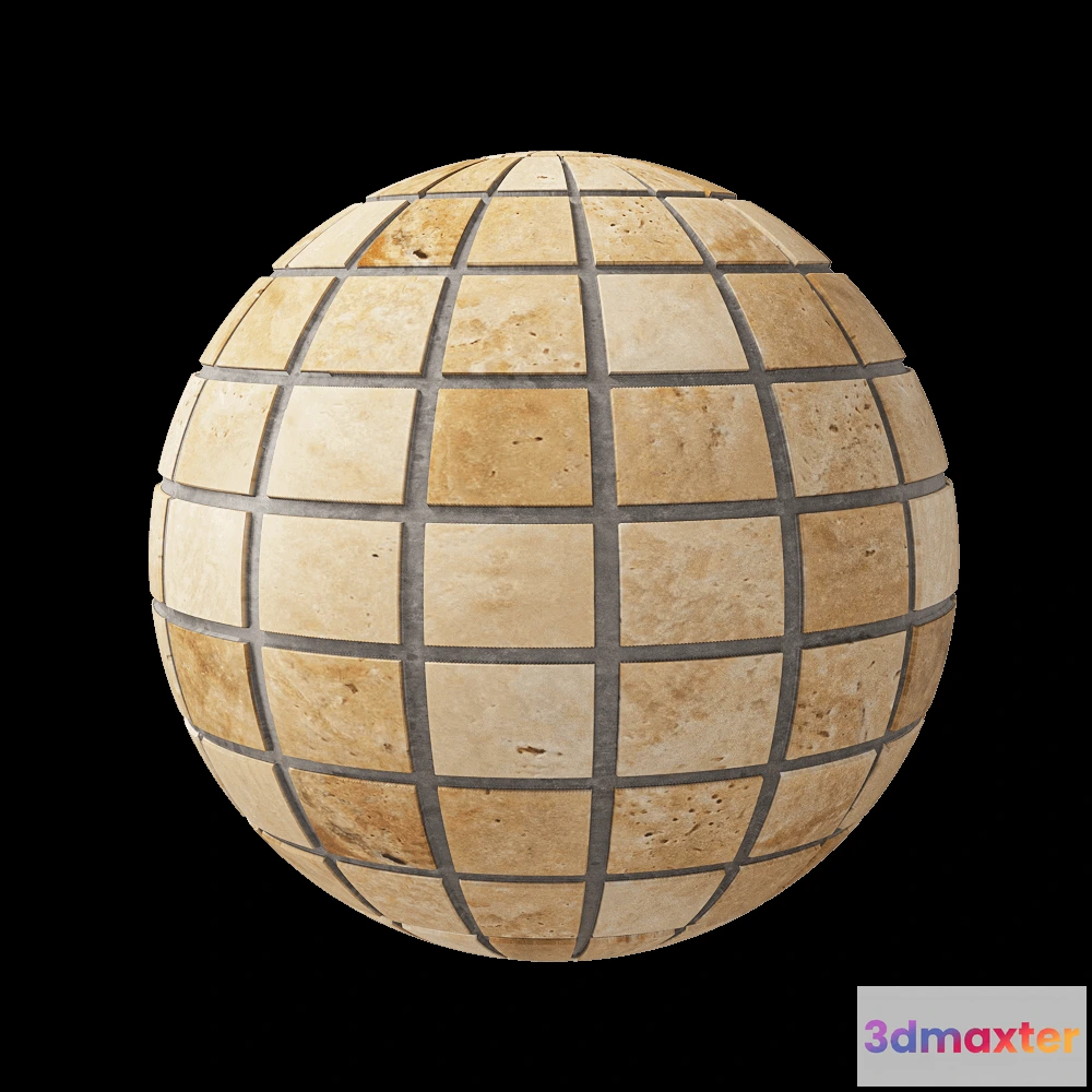 1678928 - Nur Mosaic - Natural stone tile polished travertine 3D Max