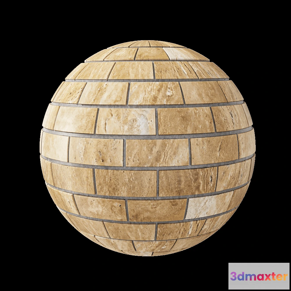 1678930 - Nur Mosaic - Natural travertine brick mosaic tile 3D Max