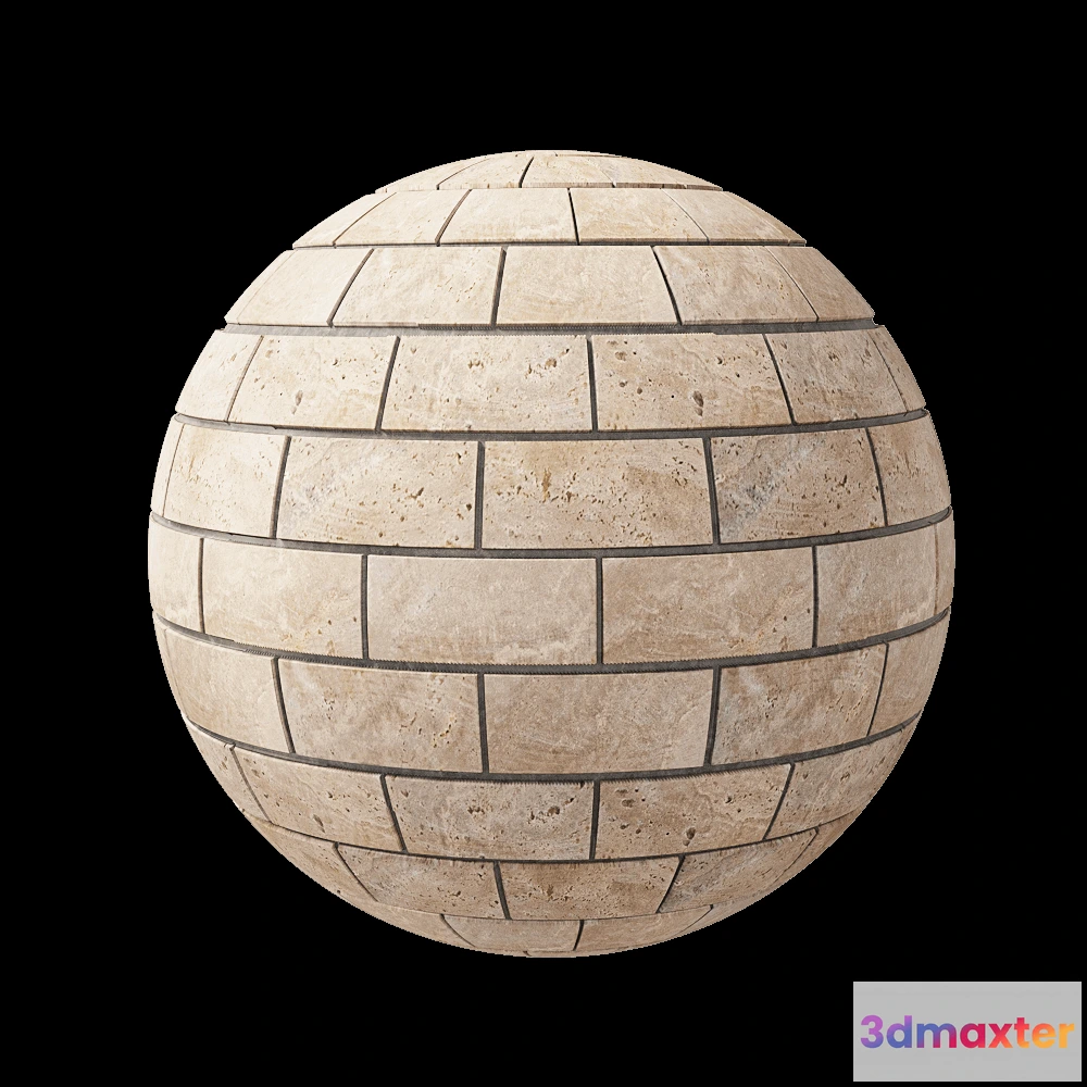 1678936 - Nur Mosaic - Natural travertine mosaic tile brick series 3D Max