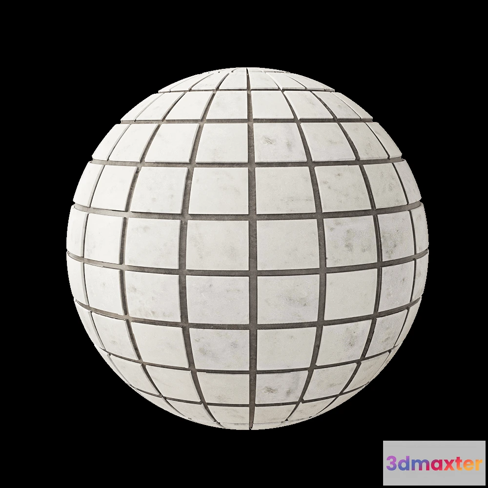 1678944 - Nur Mosaic - Natural white marble mosaic tile 3D Max