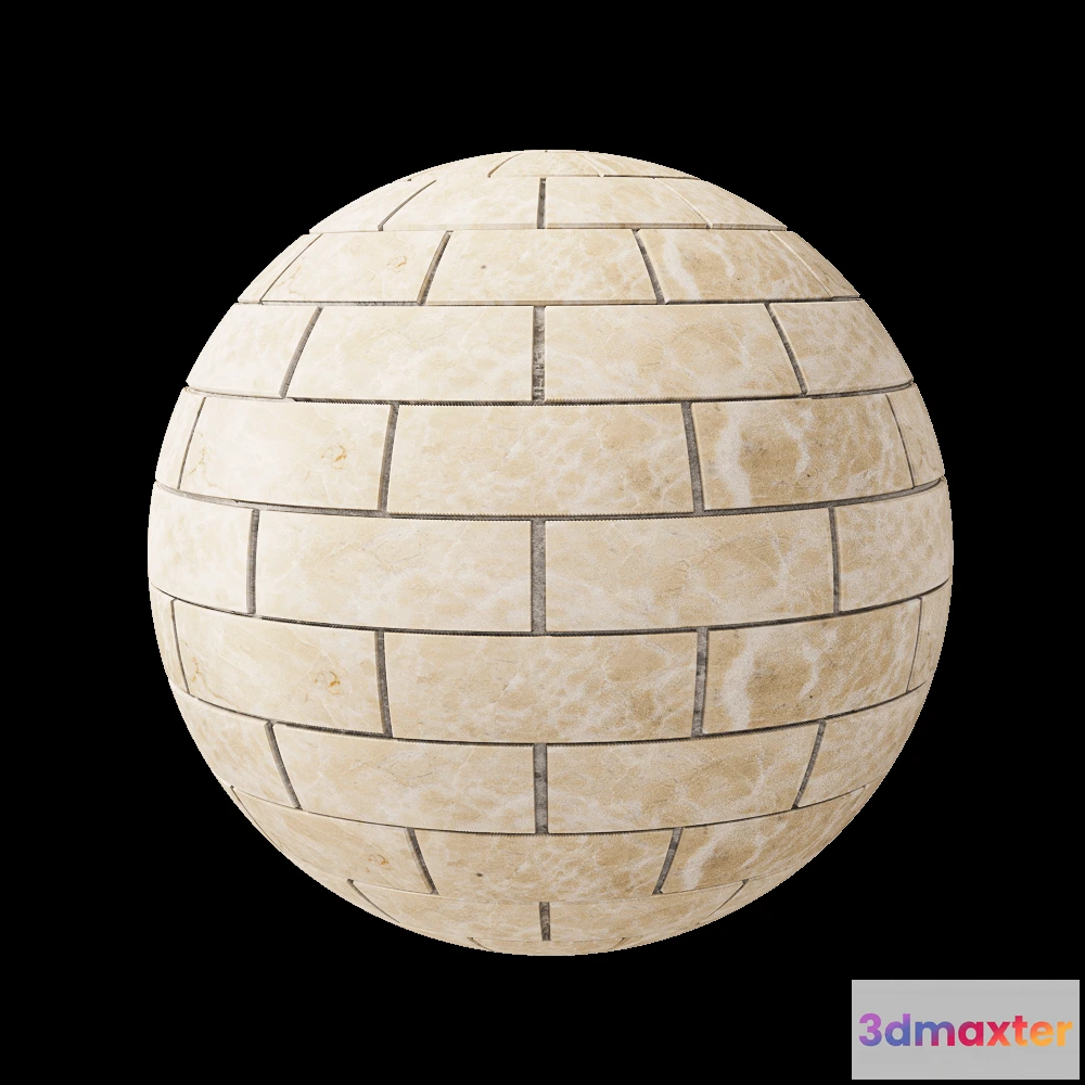 1678950 - Nur Mosaic - Royal mosaic tile beige marble bricks 3D Max