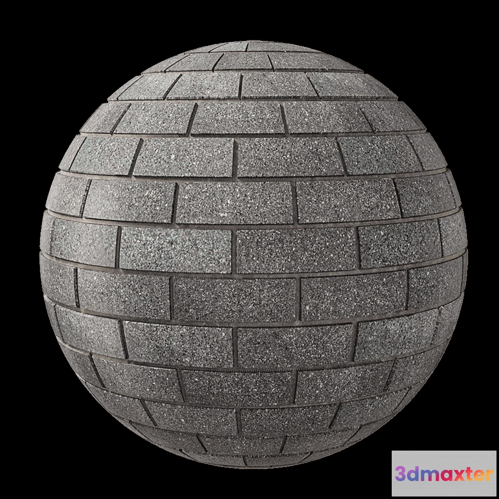 1678956 - Nur Mosaic - Polished basalt mosaic tile for bathroom 3D Max