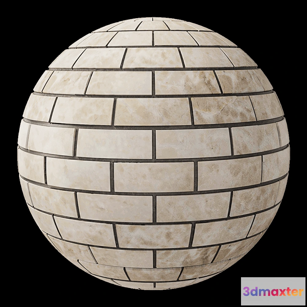 1678998 - Nur Mosaic - Beige marble brick mosaic tile polished 3D Max