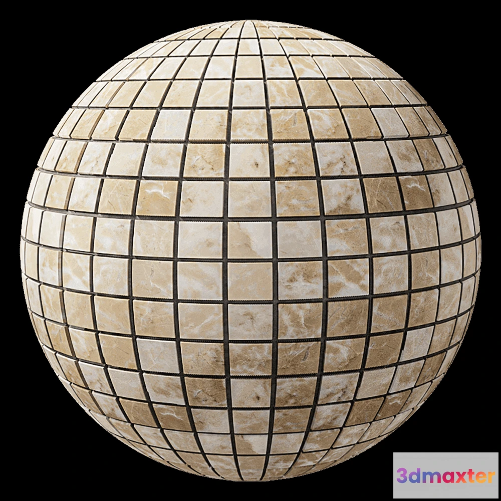 1679000 - Nur Mosaic - Classic mosaic cubes from beige marble 3D Max