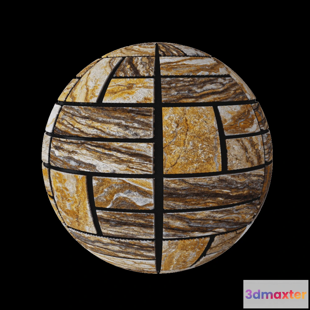 1679052 - Nur Mosaic - Travertine zebra contrast mosaic tile 3D Max