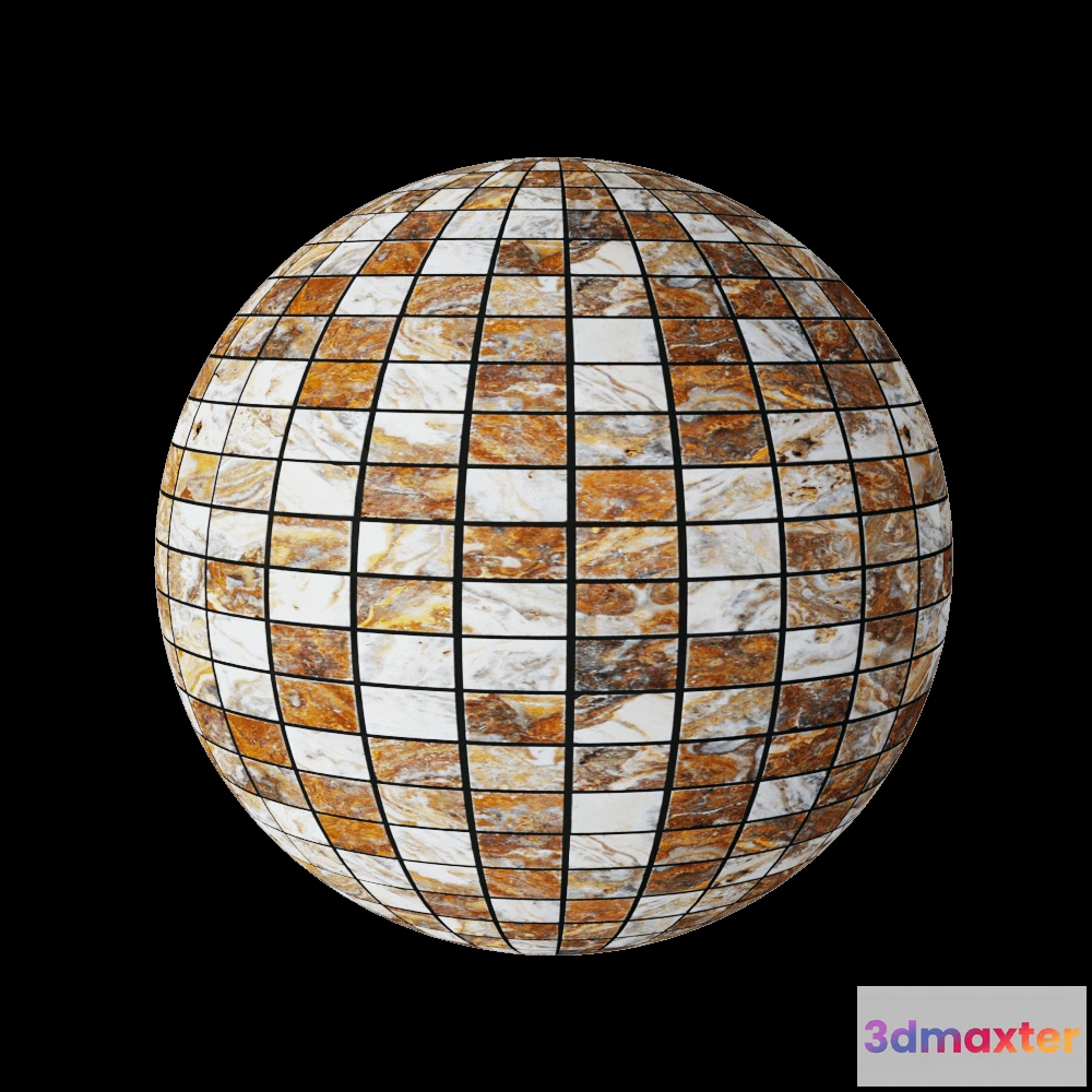 1679056 - Nur Mosaic - Travertine zebra vein cut mosaic tile 3D Max