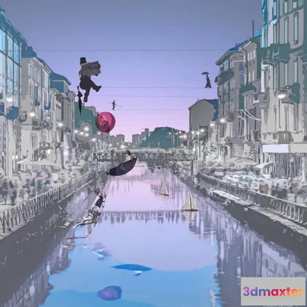 1679182 - Officinarkitettura - Wallpaper Navigli 3D Max